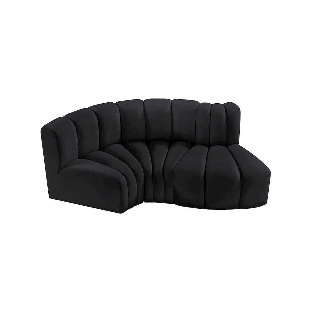 Arc Black Velvet Modular Sofa