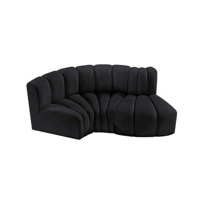 Arc Black Velvet Modular Sofa