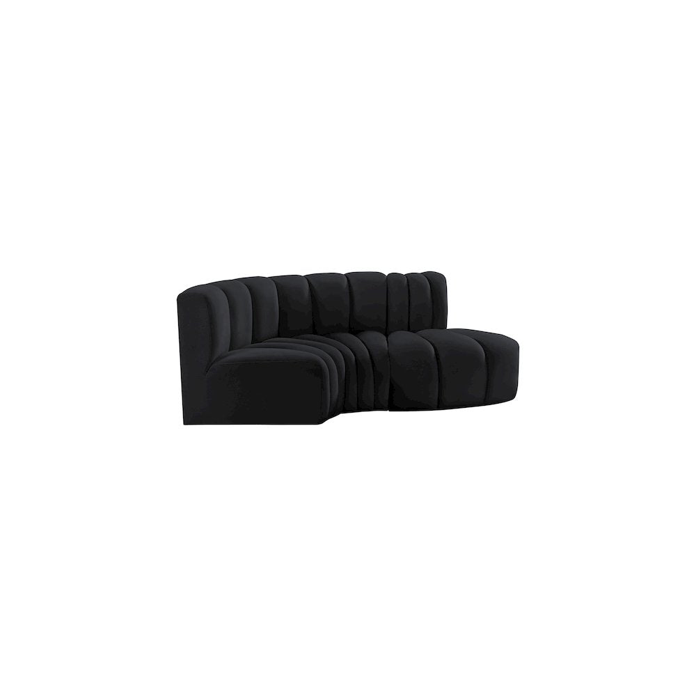 Arc Black Velvet Modular Sofa