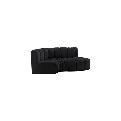 Arc Black Velvet Modular Sofa