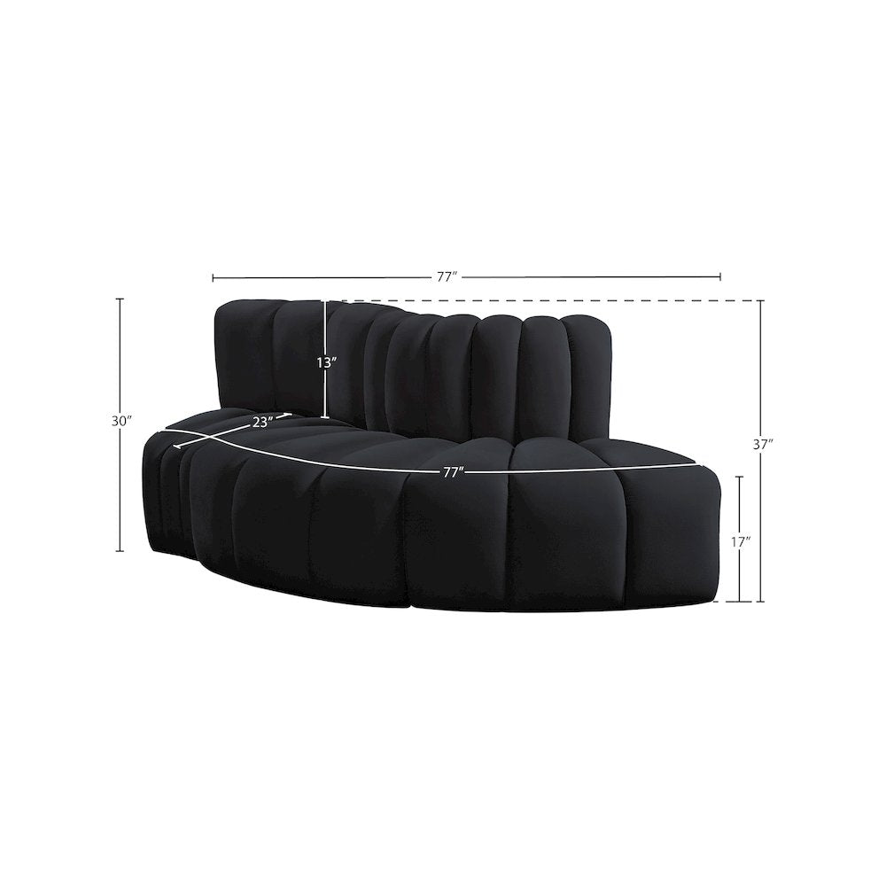 Arc Black Velvet Modular Sofa
