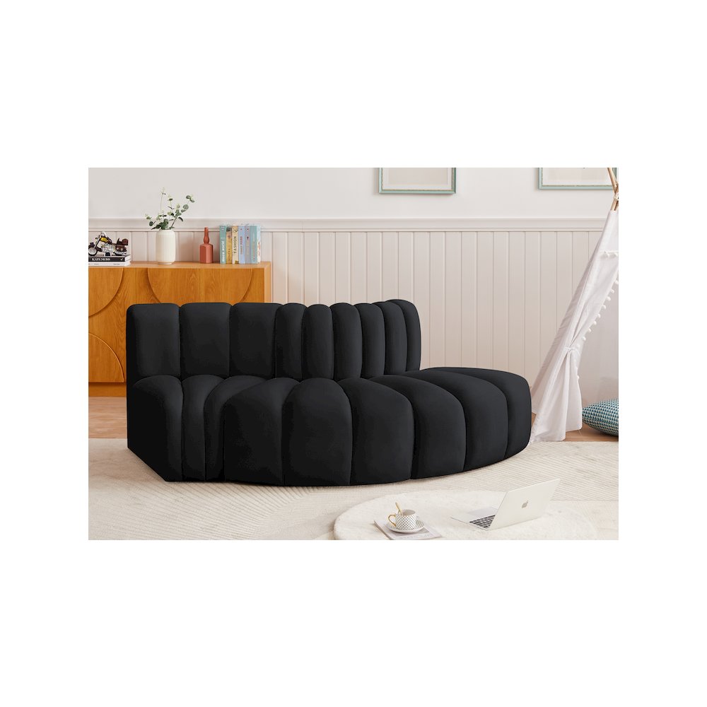 Arc Black Velvet Modular Sofa