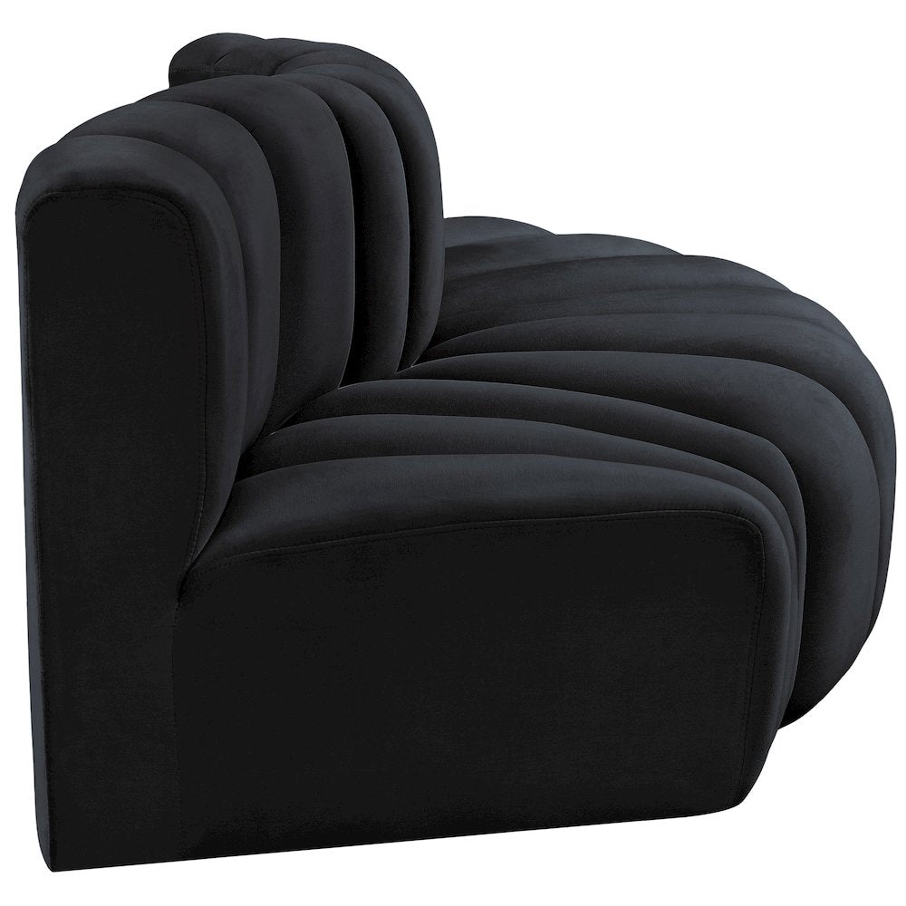 Arc Black Velvet Modular Sofa