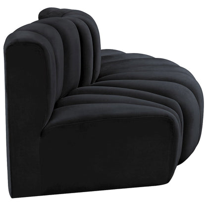 Arc Black Velvet Modular Sofa