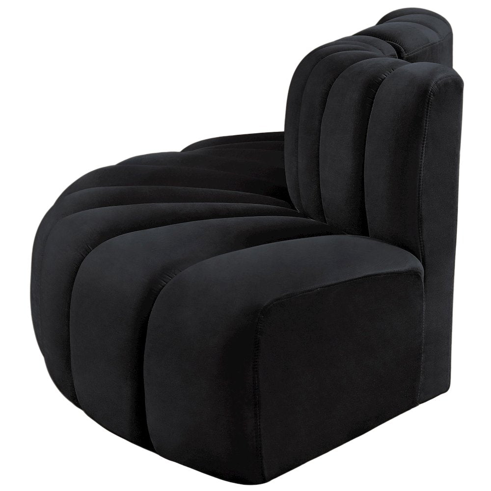 Arc Black Velvet Modular Sofa
