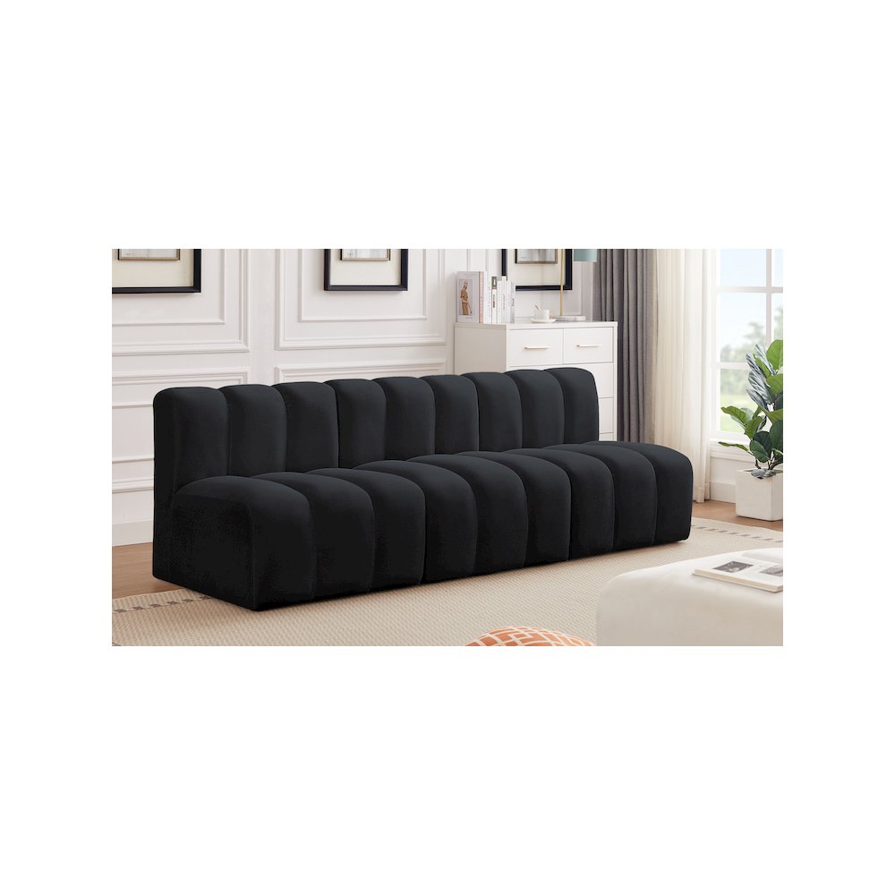 Arc Black Velvet Modular Sofa