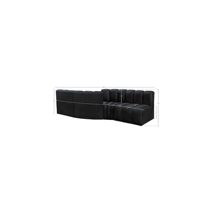 Arc Black Velvet Modular Sofa