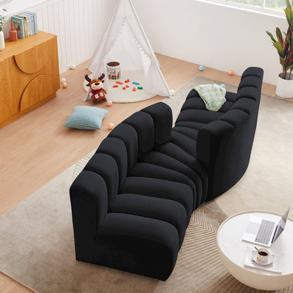 Arc Black Velvet Modular Sofa