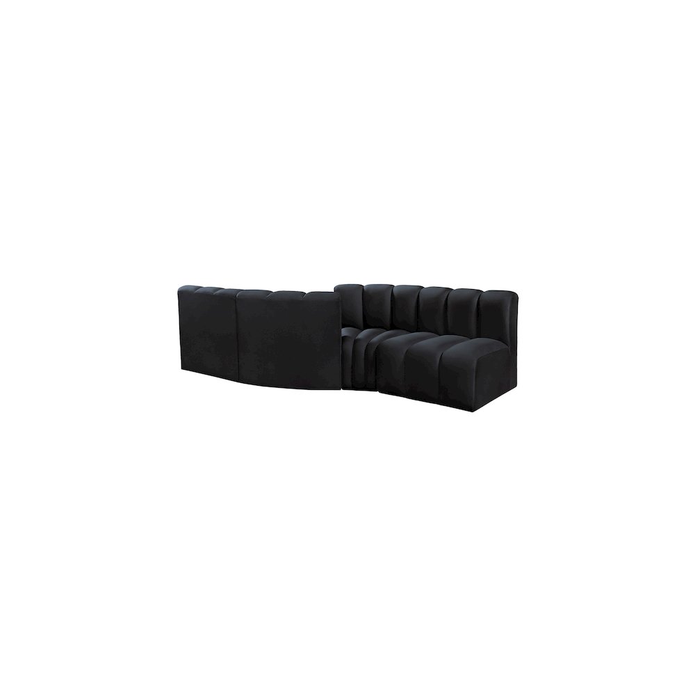 Arc Black Velvet Modular Sofa