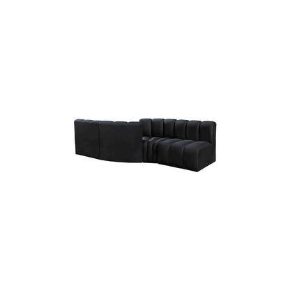 Arc Black Velvet Modular Sofa