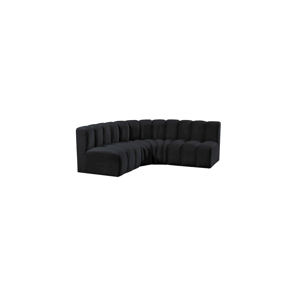 Arc Black Velvet Modular Sofa