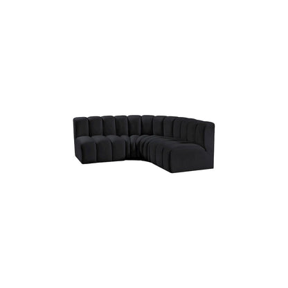 Arc Black Velvet Modular Sofa
