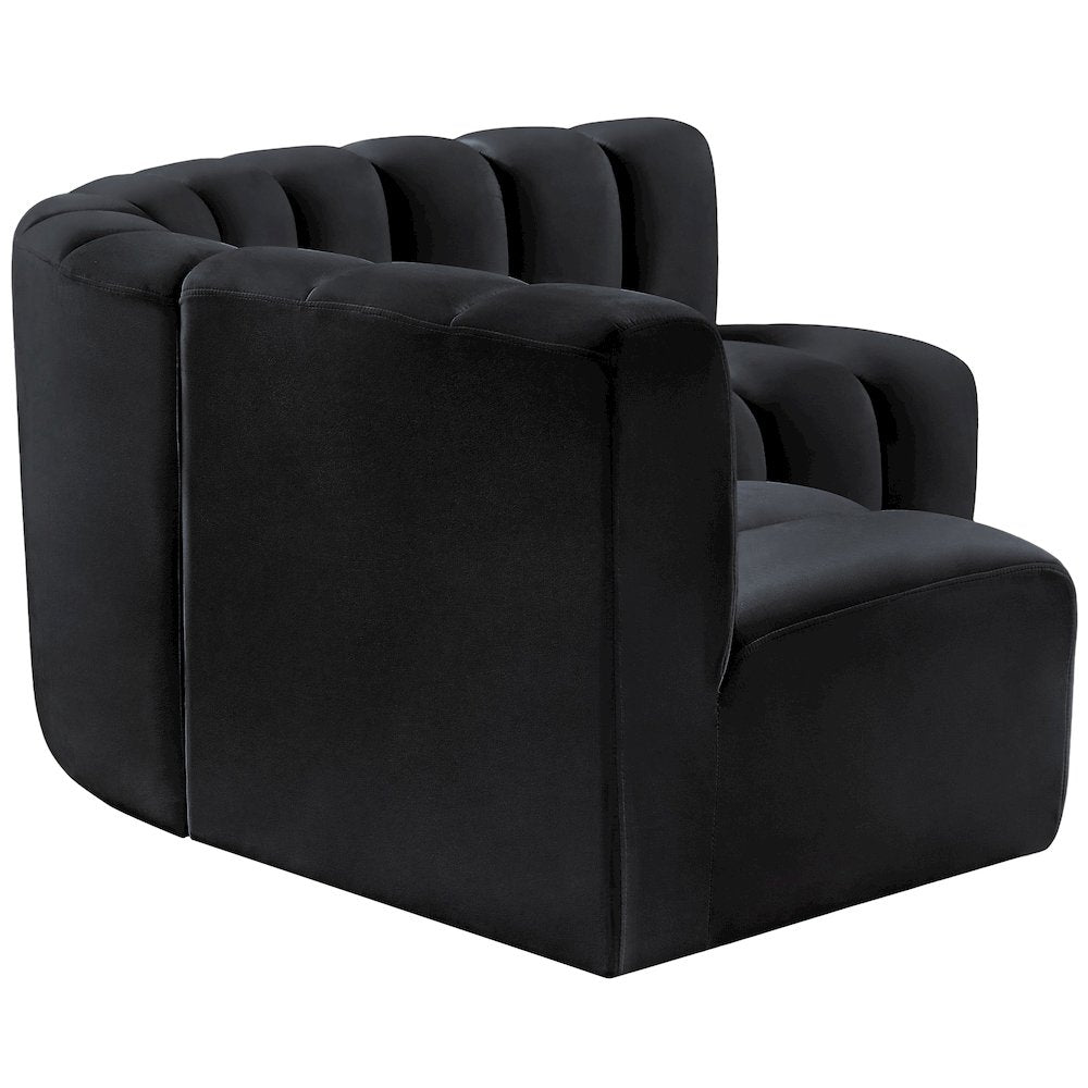 Arc Black Velvet Modular Sofa