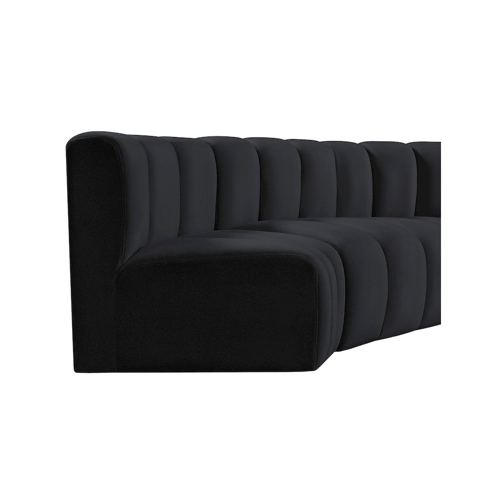 Arc Black Velvet Modular Sofa