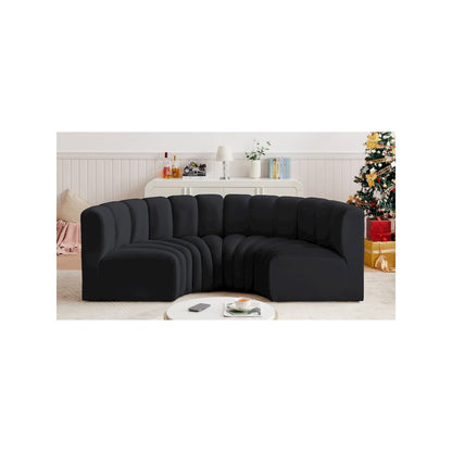 Arc Black Velvet Modular Sofa