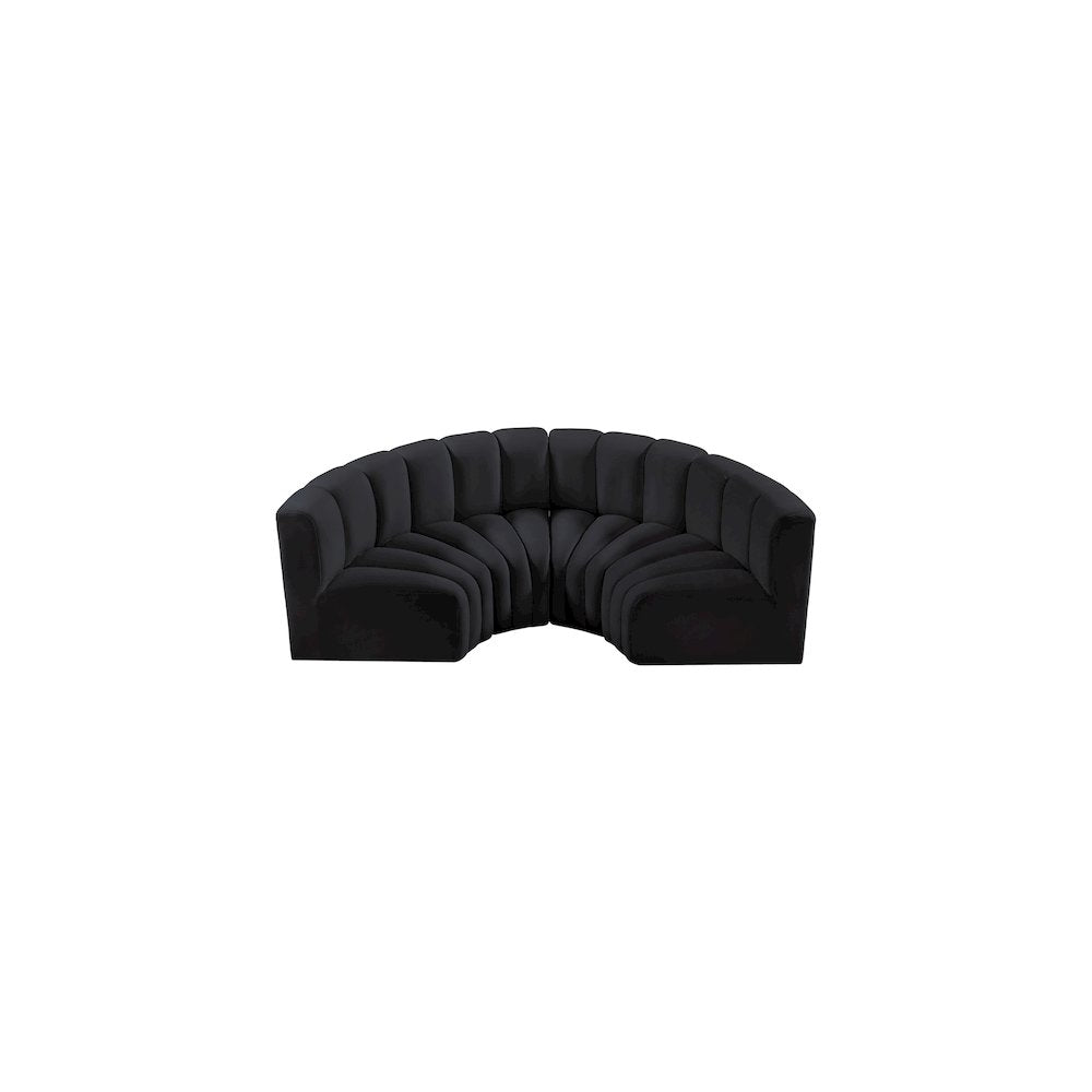 Arc Black Velvet Modular Sofa
