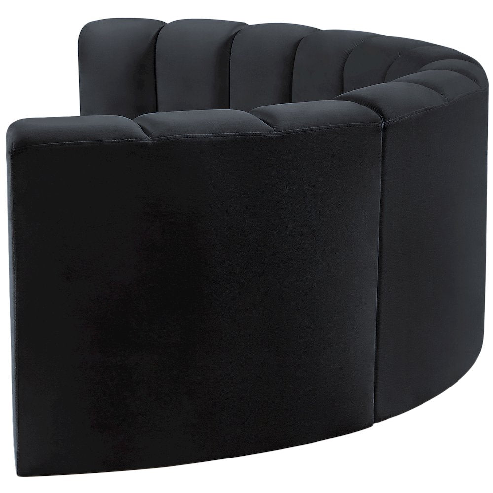 Arc Black Velvet Modular Sofa