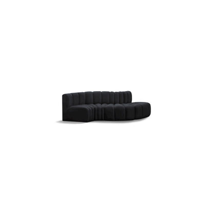 Arc Black Velvet Modular Sofa