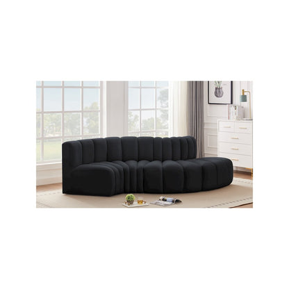 Arc Black Velvet Modular Sofa