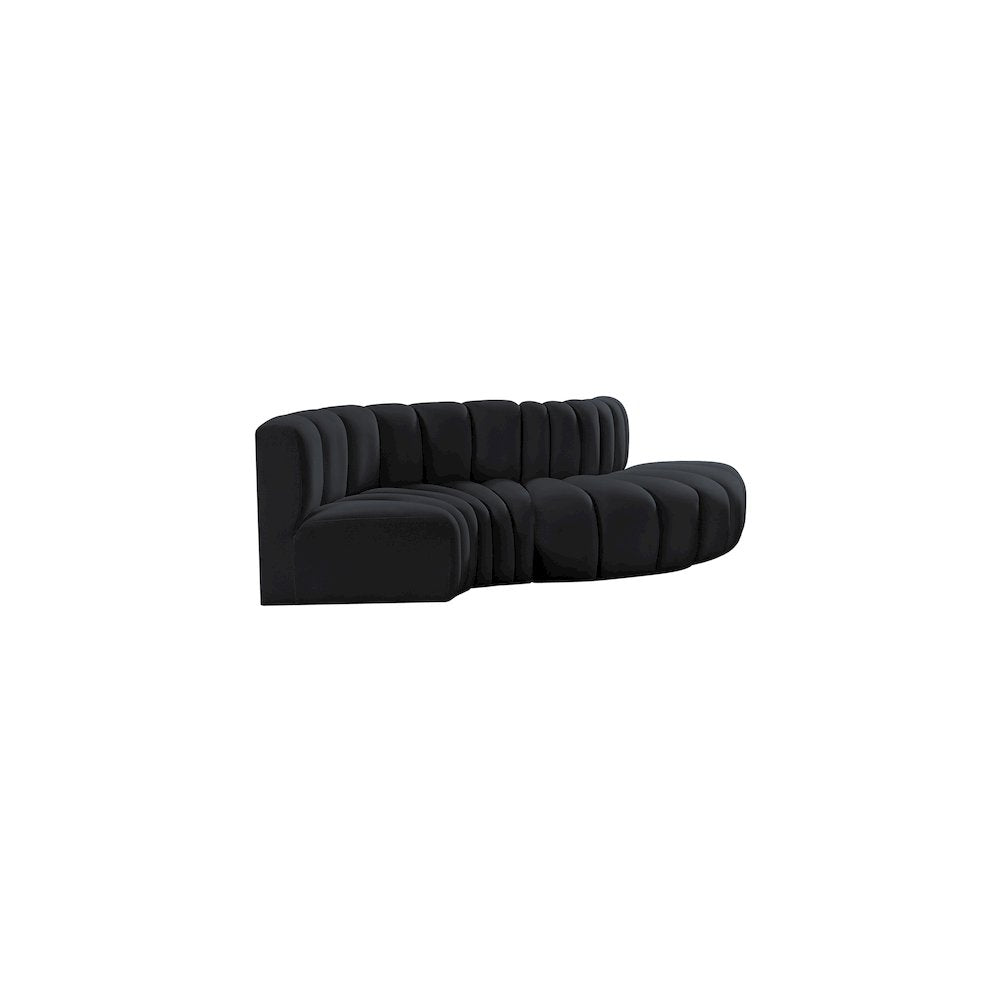 Arc Black Velvet Modular Sofa
