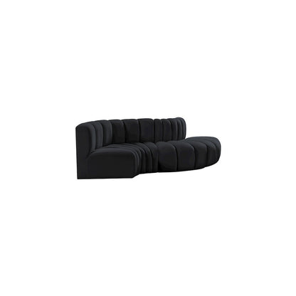 Arc Black Velvet Modular Sofa
