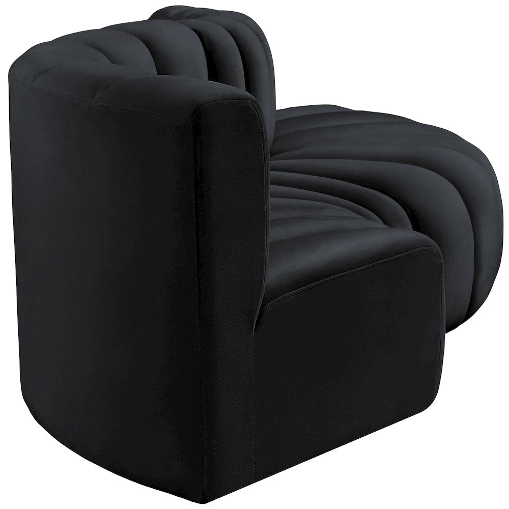 Arc Black Velvet Modular Sofa