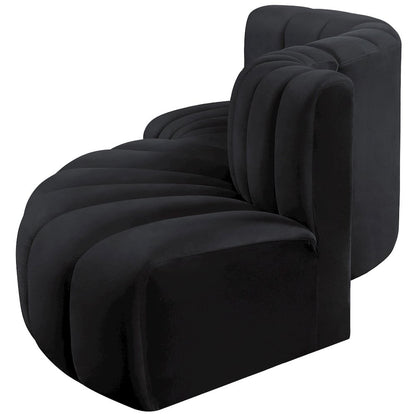 Arc Black Velvet Modular Sofa