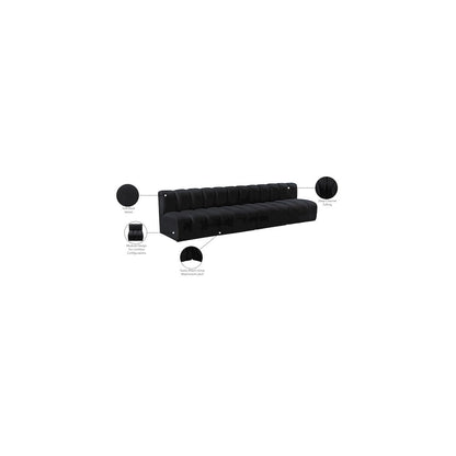 Arc Black Velvet Modular Sofa