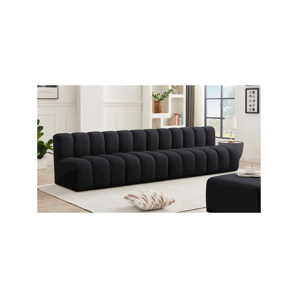 Arc Black Velvet Modular Sofa