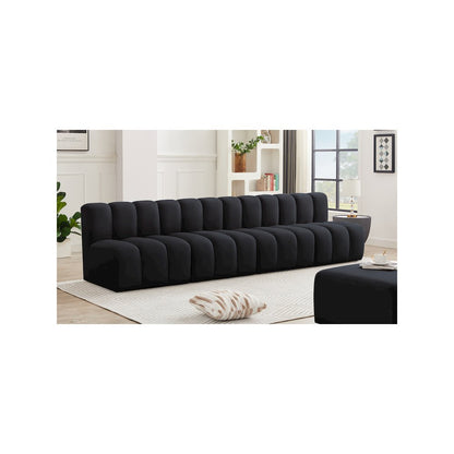 Arc Black Velvet Modular Sofa