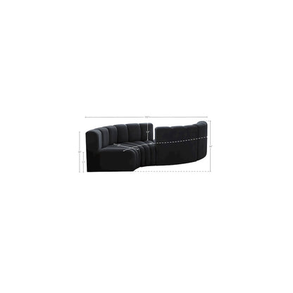 Arc Black Velvet Modular Sofa