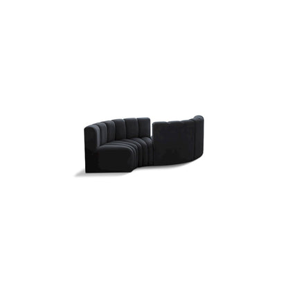 Arc Black Velvet Modular Sofa