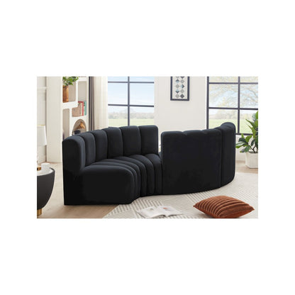 Arc Black Velvet Modular Sofa