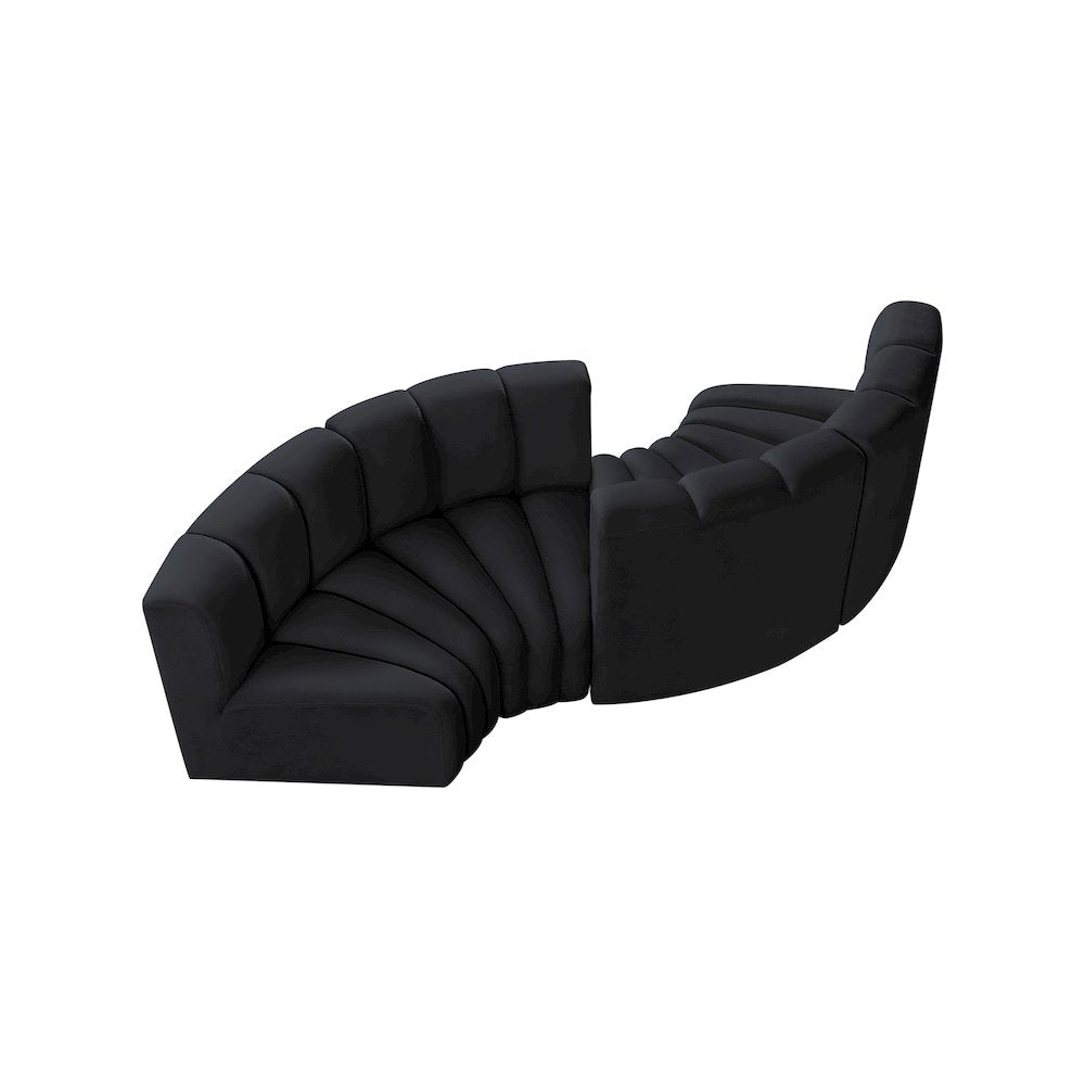 Arc Black Velvet Modular Sofa