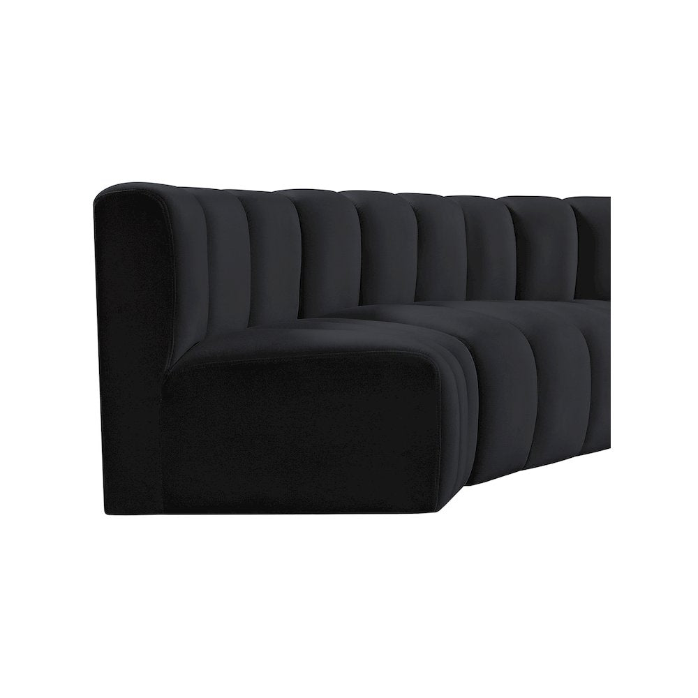 Arc Black Velvet Modular Sofa