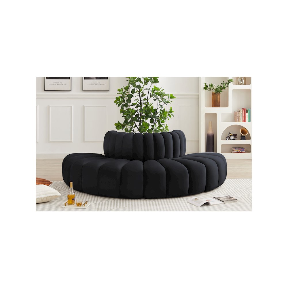 Arc Black Velvet Modular Sofa