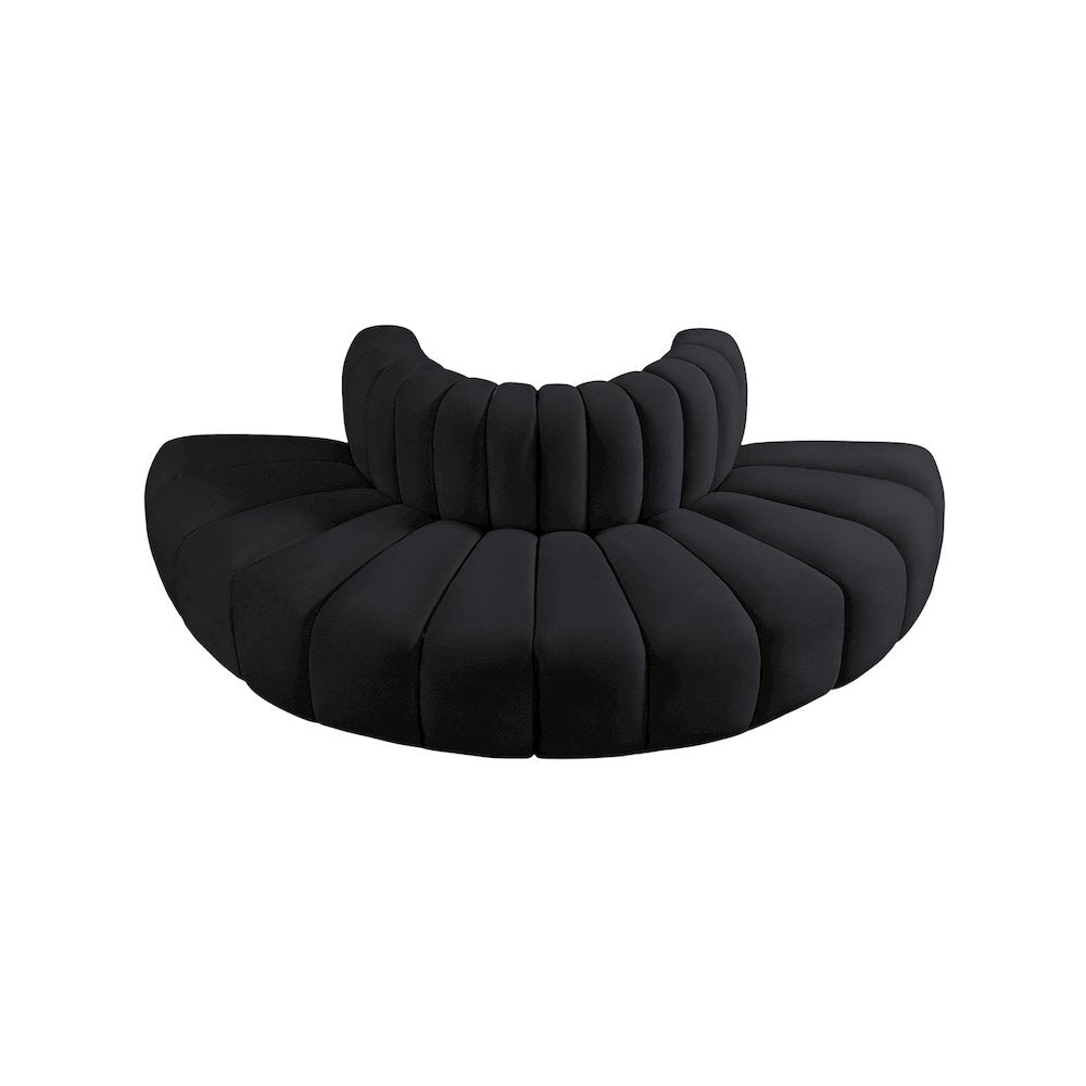 Arc Black Velvet Modular Sofa