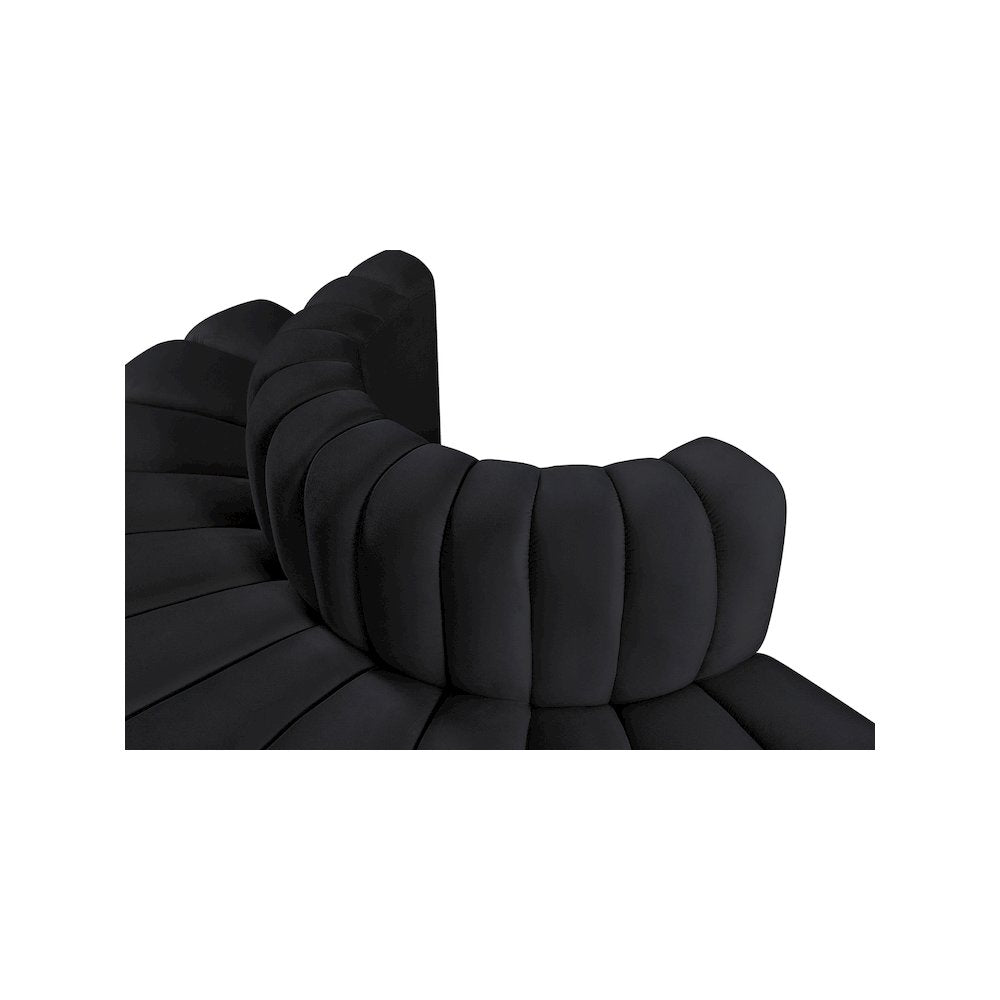 Arc Black Velvet Modular Sofa