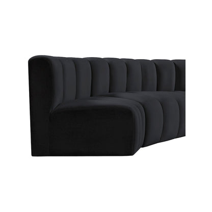 Arc Black Velvet Modular Sofa