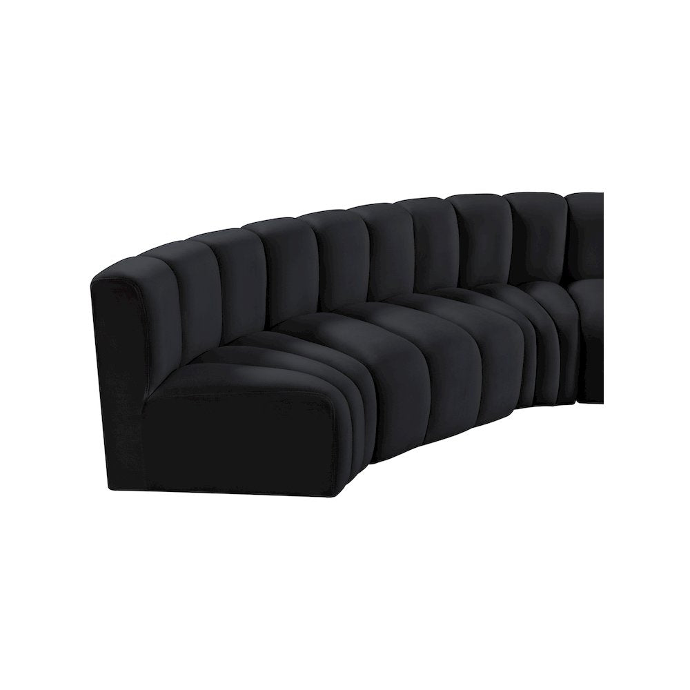Arc Black Velvet Modular Sofa
