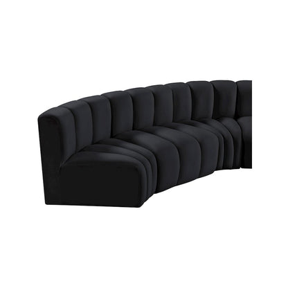 Arc Black Velvet Modular Sofa