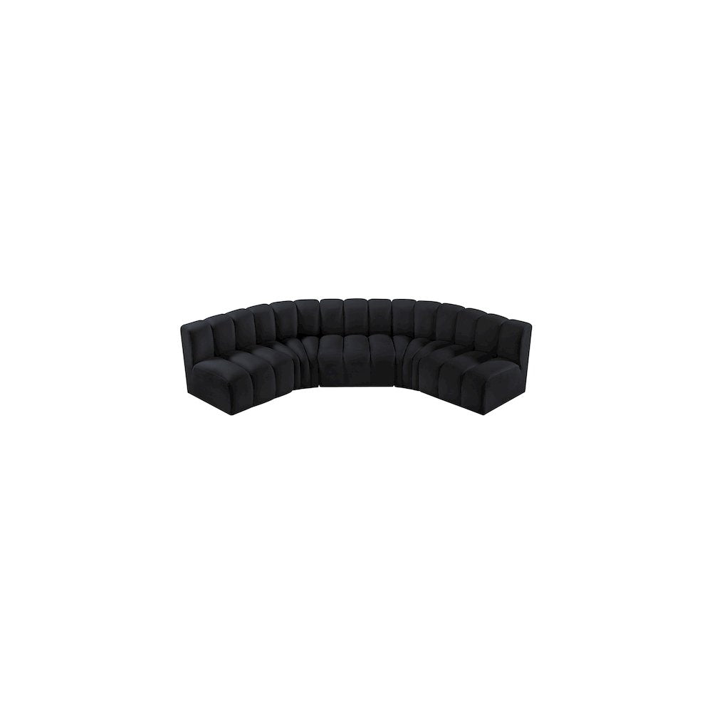 Arc Black Velvet Modular Sofa