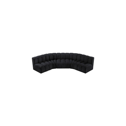Arc Black Velvet Modular Sofa