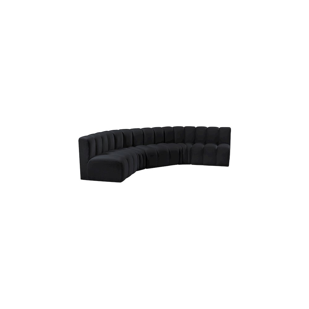 Arc Black Velvet Modular Sofa