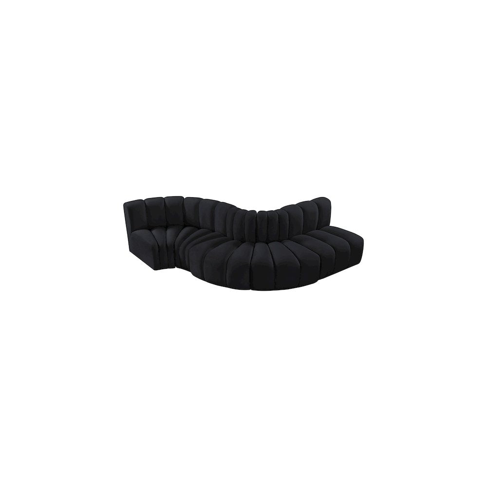 Arc Black Velvet Modular Sofa