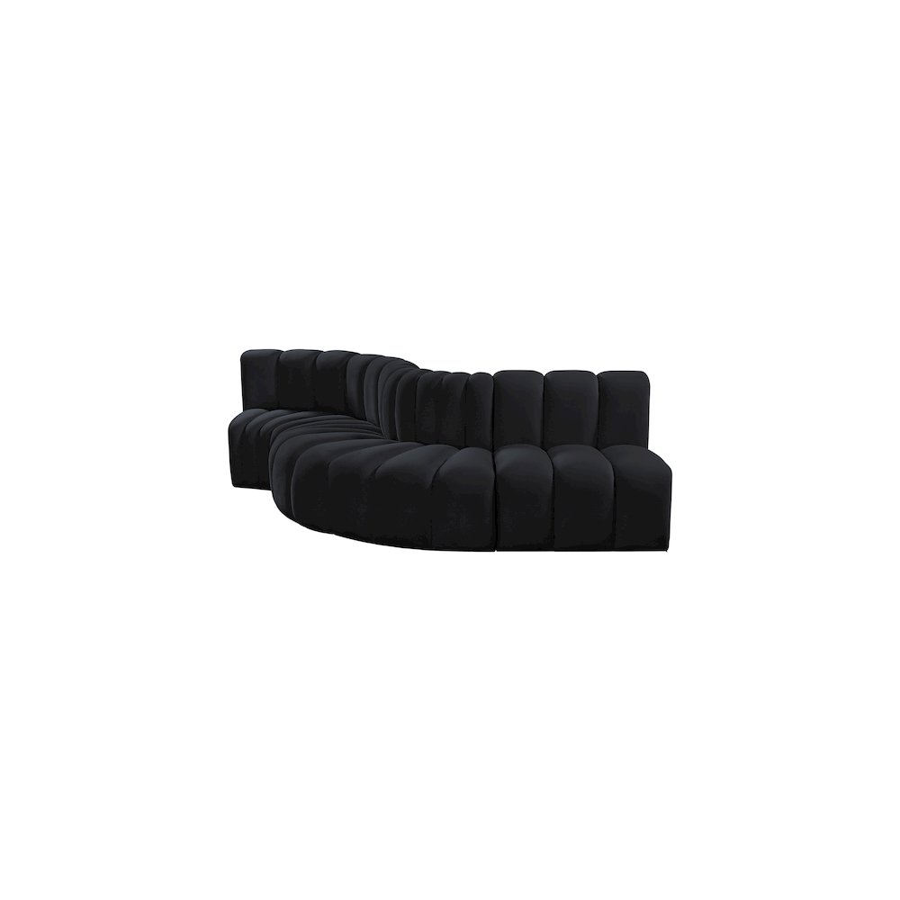 Arc Black Velvet Modular Sofa