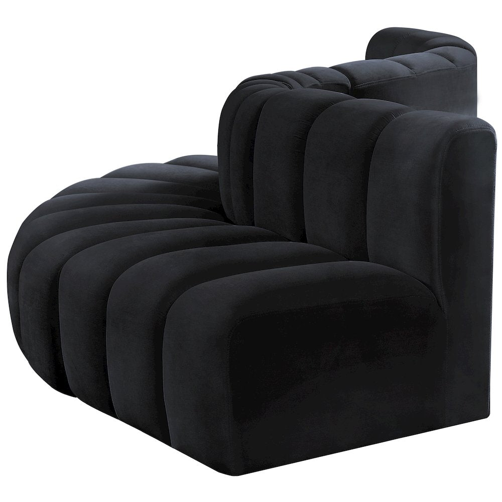 Arc Black Velvet Modular Sofa