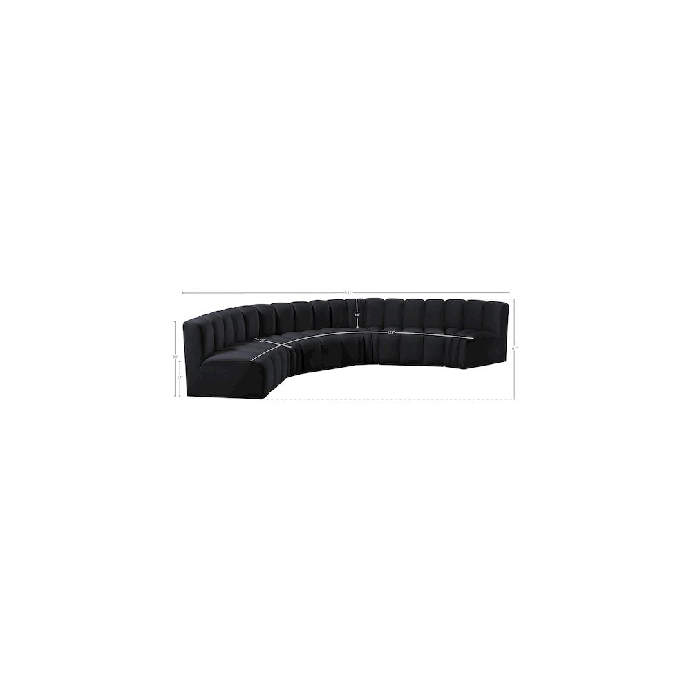 Arc Black Velvet Modular Sofa