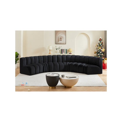 Arc Black Velvet Modular Sofa