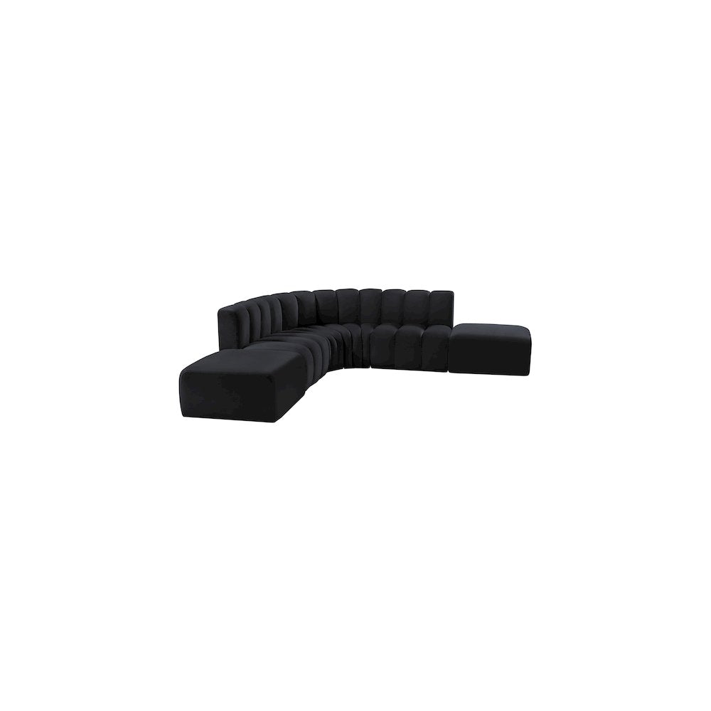 Arc Black Velvet Modular Sofa